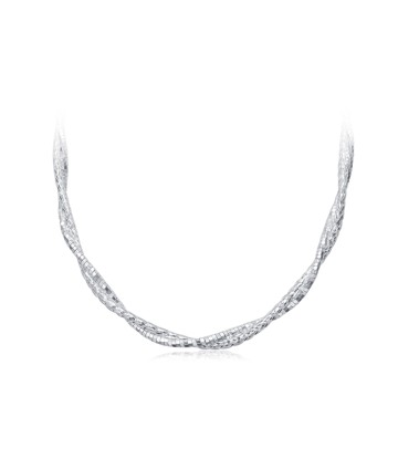 Two Simple Chain Silver Necklace SPE-5390